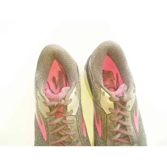Brooks Womens Adrenaline GTS 18 Running Shoes Gray Pink Low Top Lace Up 10 - Picture 6 of 9